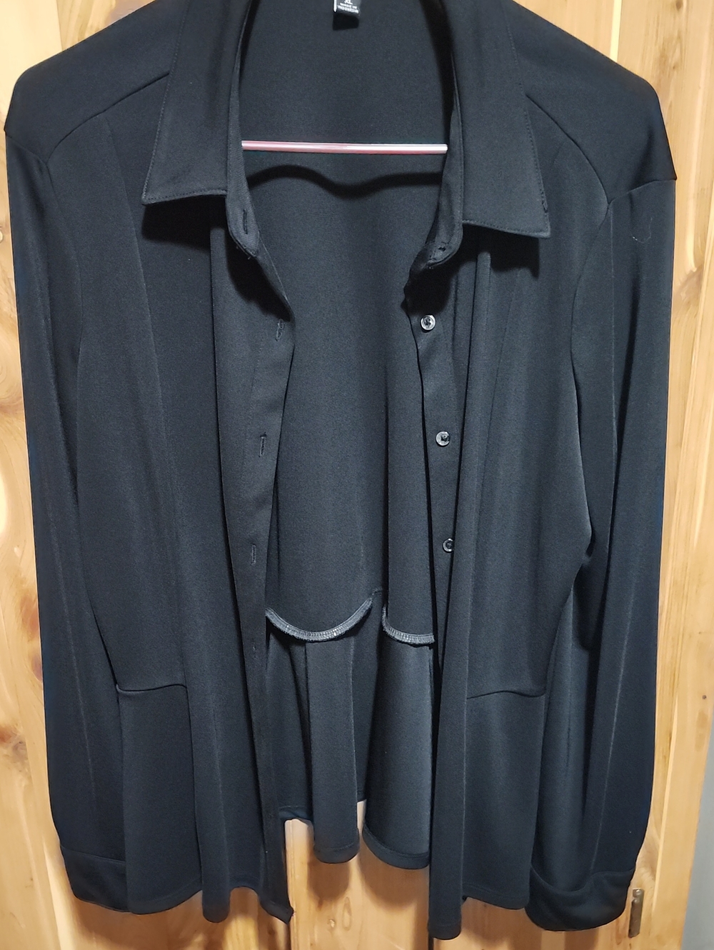 Roz & Ali Black Open-Front Blazer Jacket with Collar